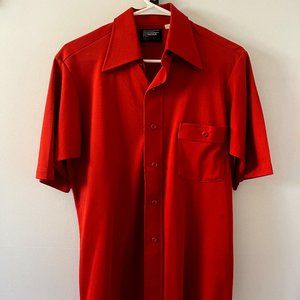 Vintage 70's JC Penny Burnt Orange Button Up Size M